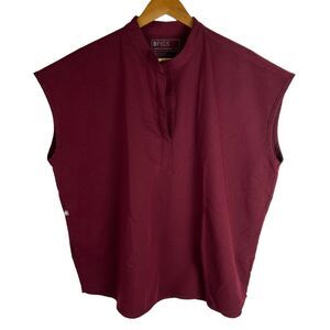 Figs Scrub Top Womens XXL 2XL Rafaela Oversized V-Neck Shirt Nurse Medical Red